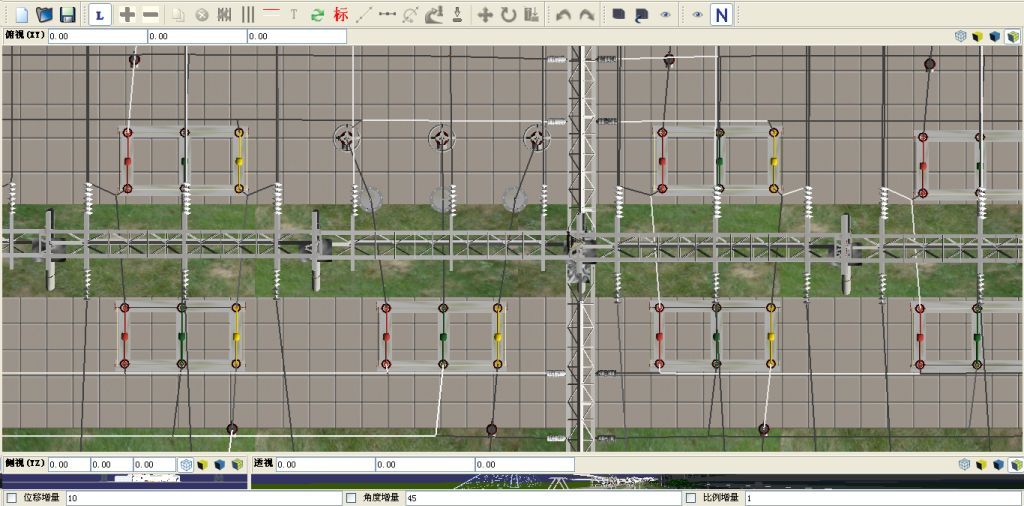 电力三维仿真系统图片-变电站旁母顶视图
