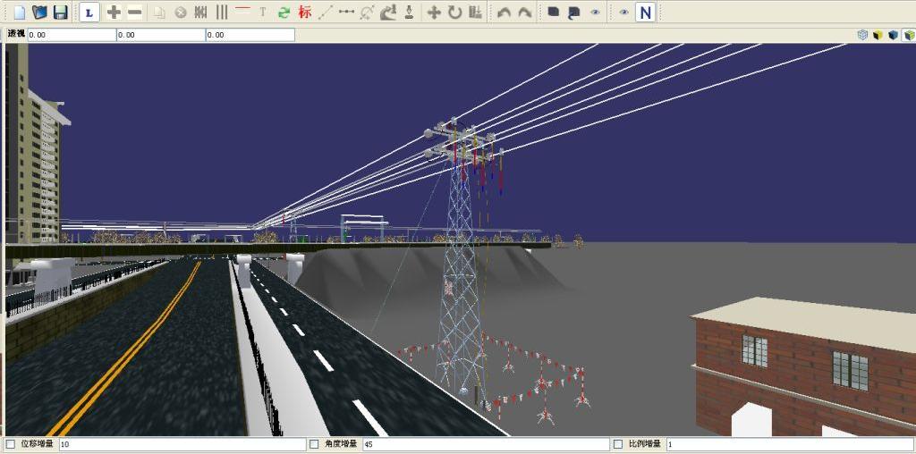 电力三维仿真系统图片-输电线路交叉跨跃图